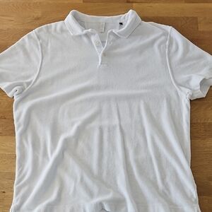 04651/ A Trip In A Bag - Terry Polo Shirt In 'Oyster' White - Mens XL